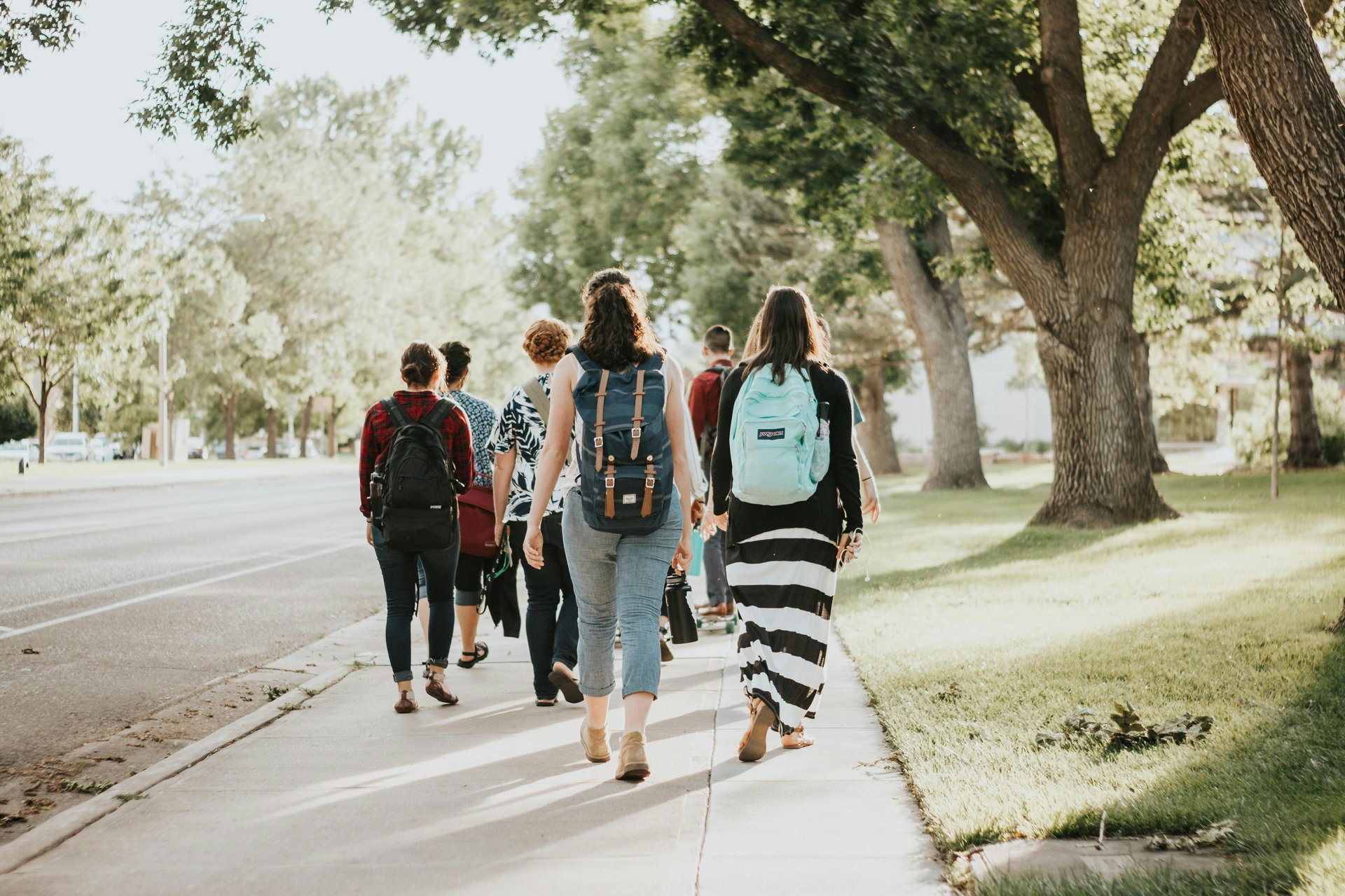 Students outside school